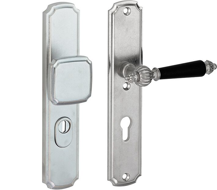 Klamka do drzwi zewnętrznych z gałką TINA stare srebro