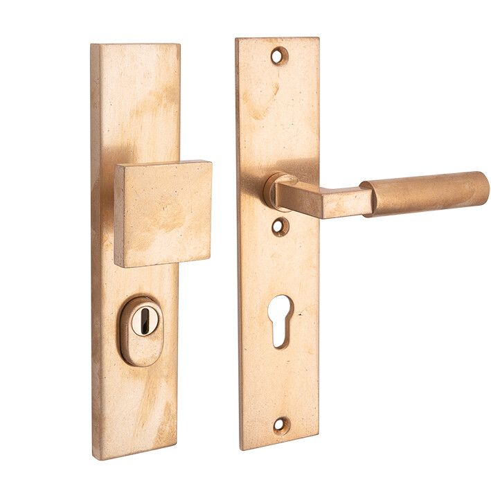 Klamka do drzwi zewnętrznych AVE z gałką mosiądz antyczny